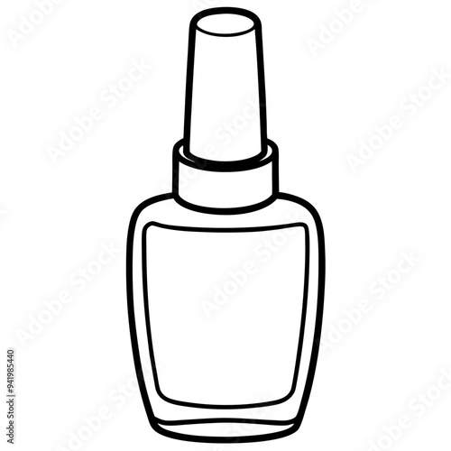 Simple Black-and-White Nail Polish Coloring Page for Kids – Bold Lines, No Extra Shapes, Vector Design