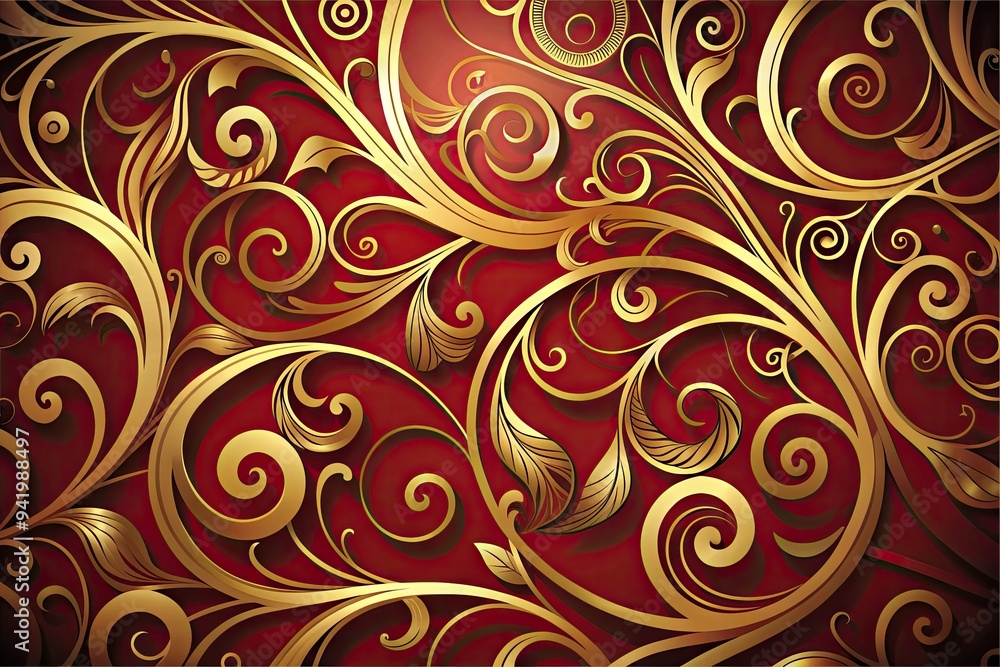 Vinous Glamour: Modern, sophisticated, shades of deep red and gold, abstract swirls Vinous Glamour: Modern, sophisticated, shades of deep red and gold, abstract swirls
