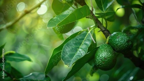 The avocado on tree photo