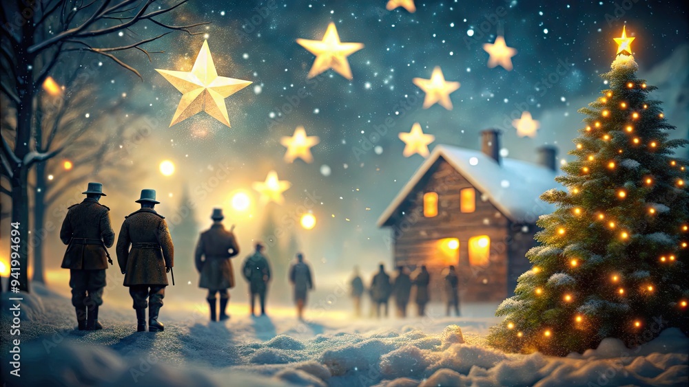 Wartime Christmas Dreams - blurred, snow, stars, hope, melancholy Wartime Christmas Dreams - blurred, snow, stars, hope, melancholy