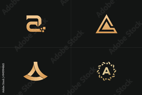 A Letter Gold - 4 in 1 Logo Brand Set photo