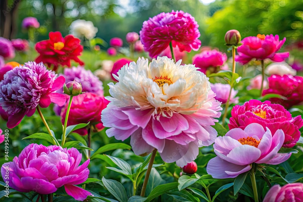Watercolor Garden's Symphony: A harmonious blend of vibrant peonies in a lush watercolor garden, capturing the essence of nature's beauty. Watercolor Garden's Symphony: A harmonious blend of vibrant peonies in a lush watercolor garden, capturing the essence of nature's beauty.