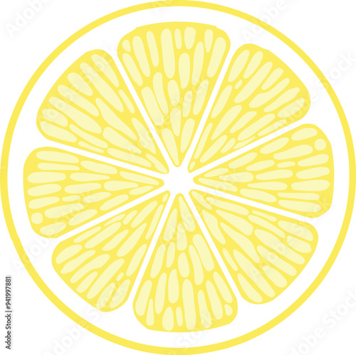 Lemon slice. Fresh citrus, half sliced lemon and chopped lemon. Cut lemon fruit slice and zest for lemonade juice or vitamin c logo. Isolated cartoon vector illustration icon