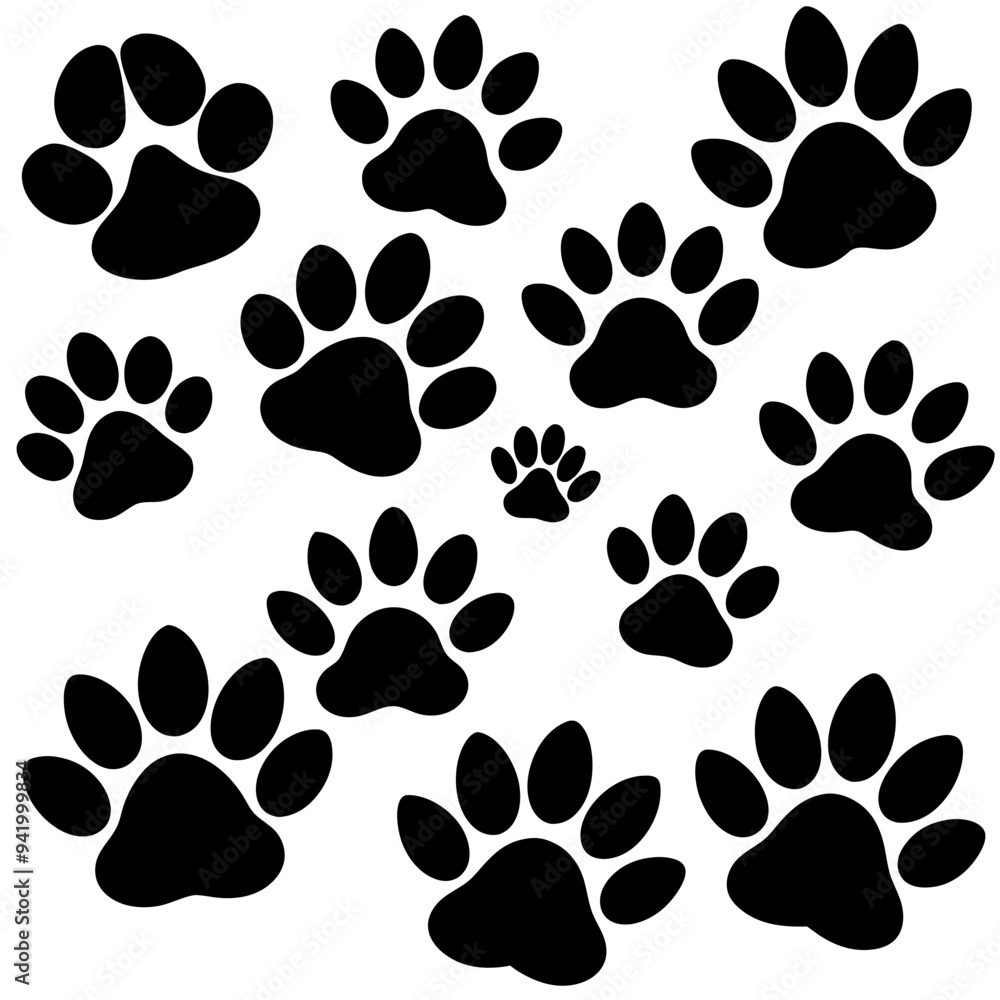 Various Animal Paw Print Vector Designs Various Animal Paw Print Vector Designs