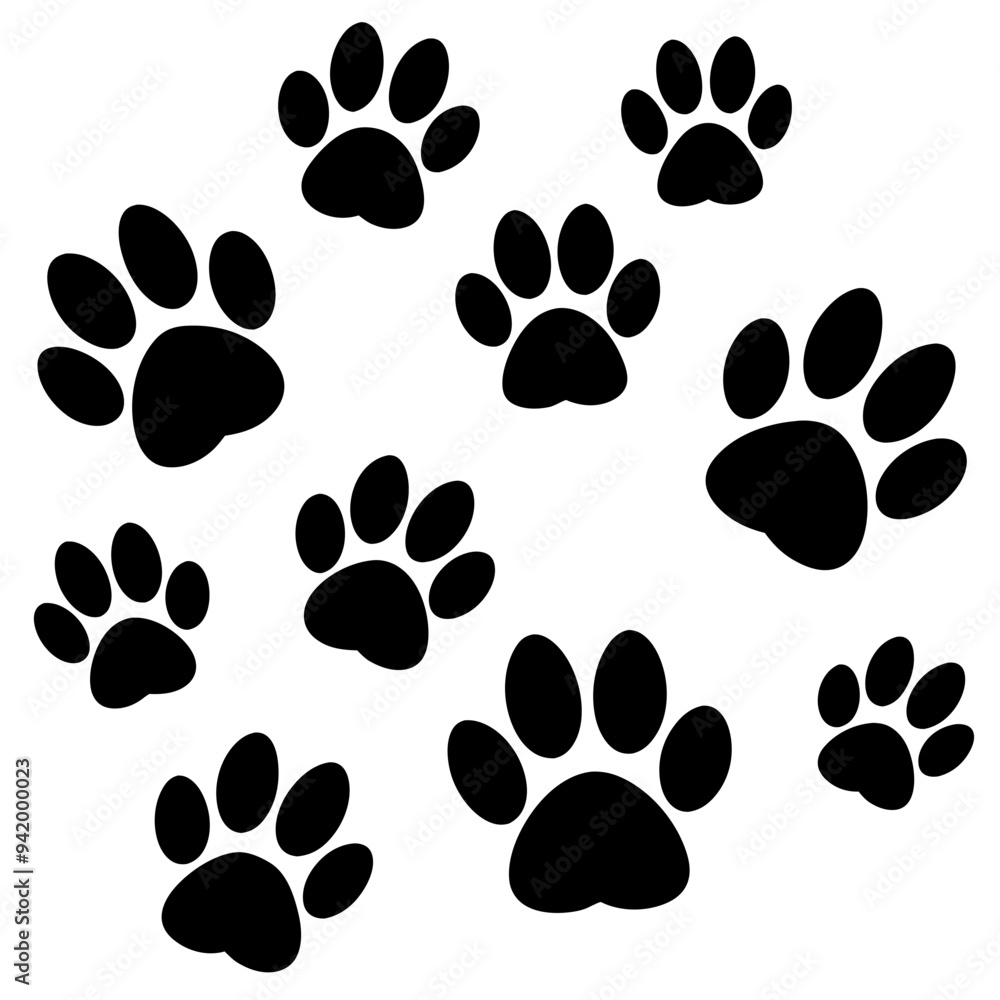 Various Animal Paw Print Vector Designs Various Animal Paw Print Vector Designs