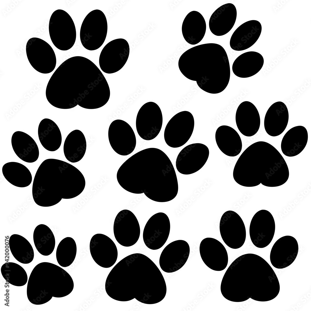 Various Animal Paw Print Vector Designs