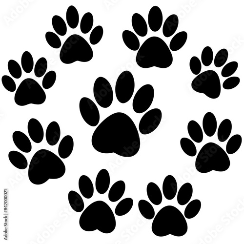 Various Animal Paw Print Vector Designs