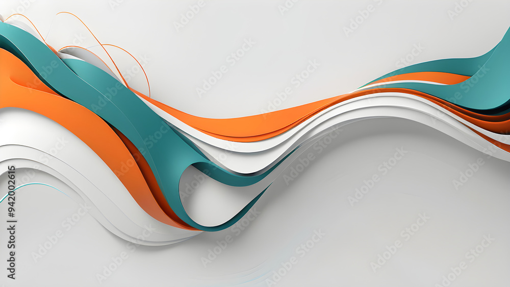 teal orange white 3d curves abstract background teal orange white 3d curves abstract background