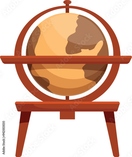 Classic geographical globe showing continents and oceans, perfect for illustrating concepts related to geography, travel, and education