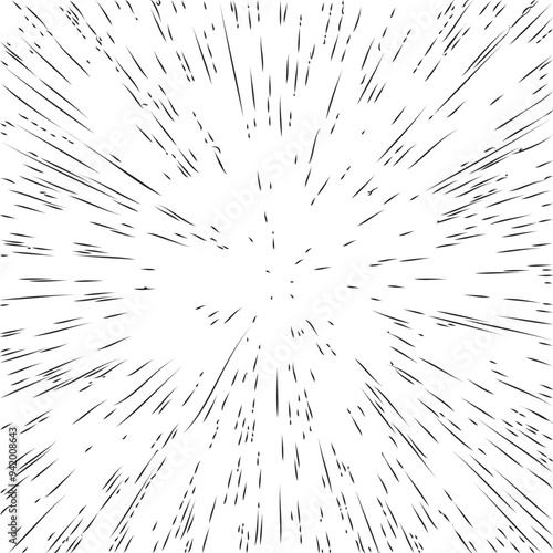 Circular starburst explosion texture. Distressed uneven grunge background. Abstract vector illustration. Overlay to create interesting effect and depth. Isolated on white background.