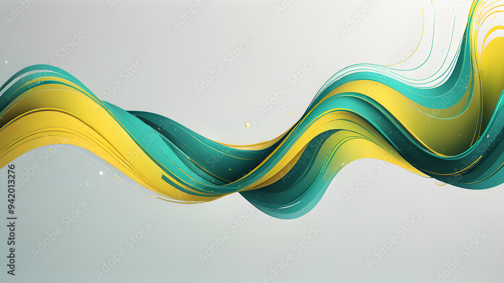 Teal Yellow Elegant Curves of Vibrant Waves in Soft Light background space for text Teal Yellow Elegant Curves of Vibrant Waves in Soft Light background space for text