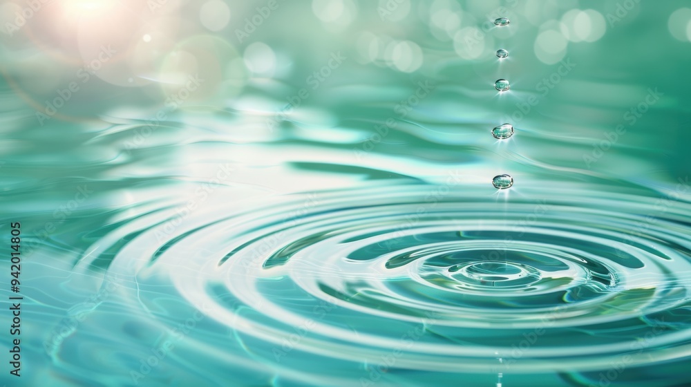 Organic lines illustration with realistic water ripples and serene reflections Organic lines illustration with realistic water ripples and serene reflections