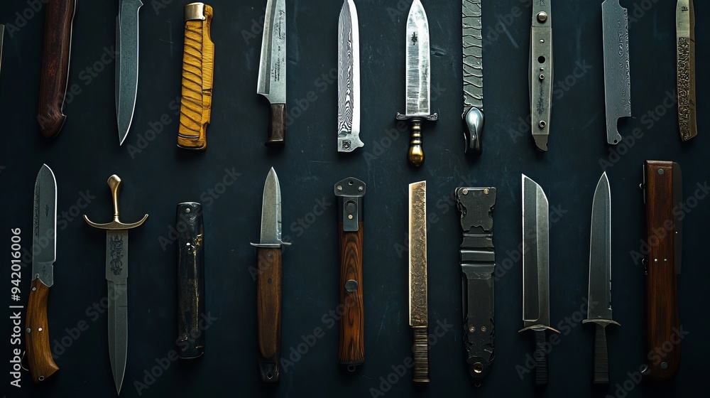 Ban on knives / combat knives due to assaults, knive background, 16:9 Ban on knives / combat knives due to assaults, knive background, 16:9