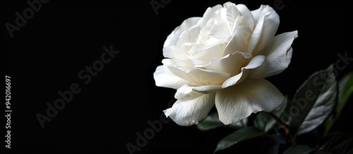 White Rose Flower Bloom On A Black Background White Roses In A Roses Garden