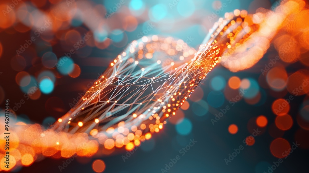 Fototapeta premium High-impact network graph illustration, visually appealing data, sleek and modern graphic, intricate and detailed design, cutting-edge infographic style
