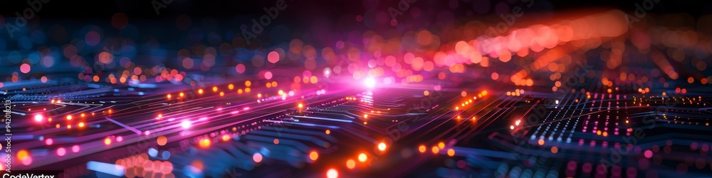Abstract Beacon Icon with Digital Elements and Circuitry Patterns Representing Abstract Beacon Icon with Digital Elements and Circuitry Patterns Representing