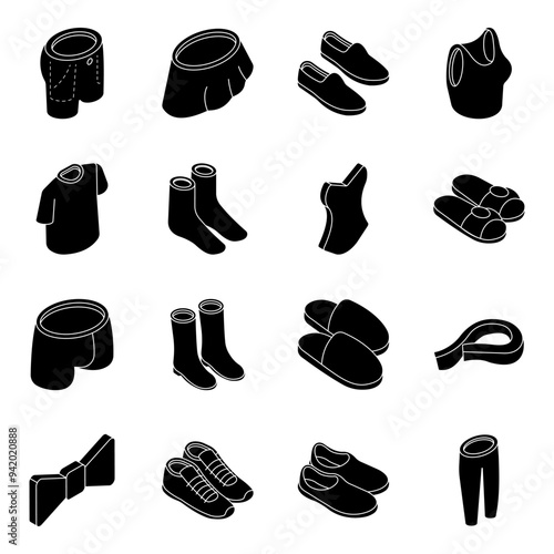 Pack of Clothes Solid Icon 

