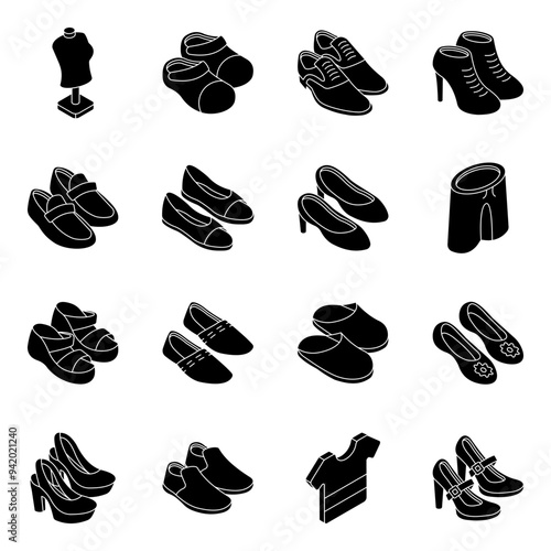 Pack of Footwear Solid Icon 

