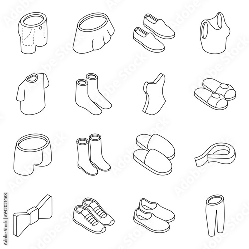 Pack of Clothes Linear Icon 


