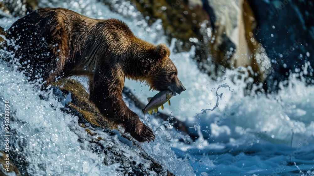 Grizzly Bear Catching Salmon Grizzly Bear Catching Salmon
