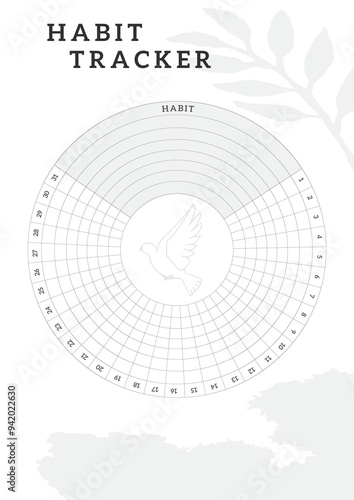 Black and White Habit Tracker Template Page