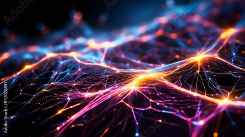 Neural Network Connections Abstract Technological Web 
