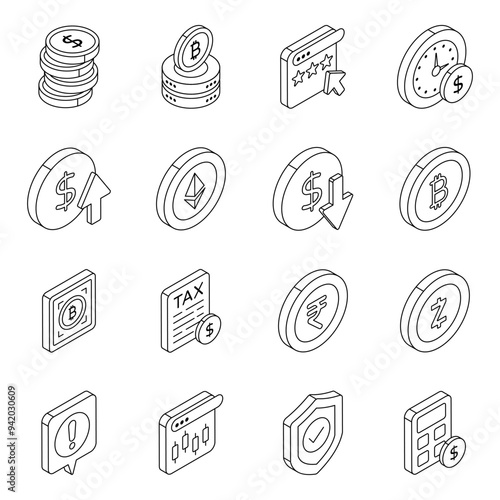 Pack of Business Linear Icon 

