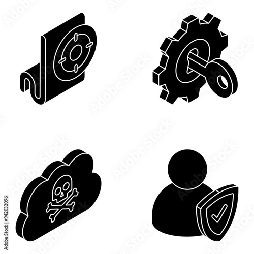 Pack of Protection and Safety Flat Icon 

