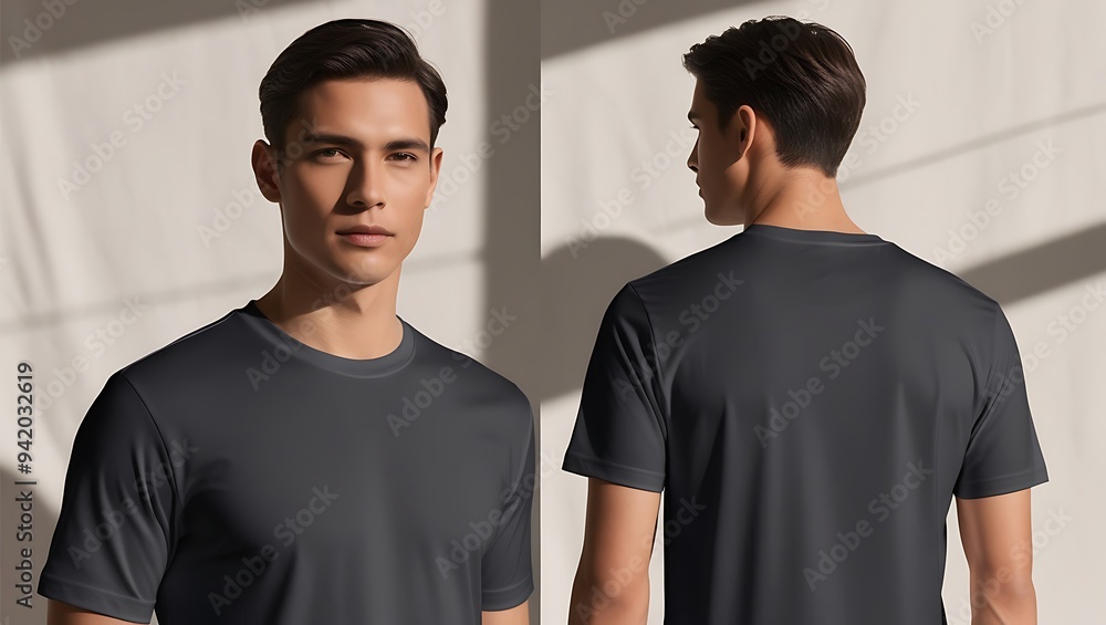 A plain tightfit tshirt mockup on an attractive background A plain tightfit tshirt mockup on an attractive background