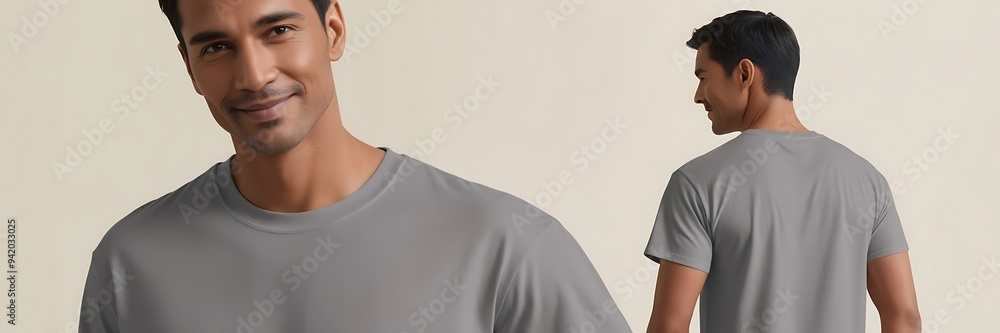 A plain tightfit tshirt mockup on an attractive background A plain tightfit tshirt mockup on an attractive background