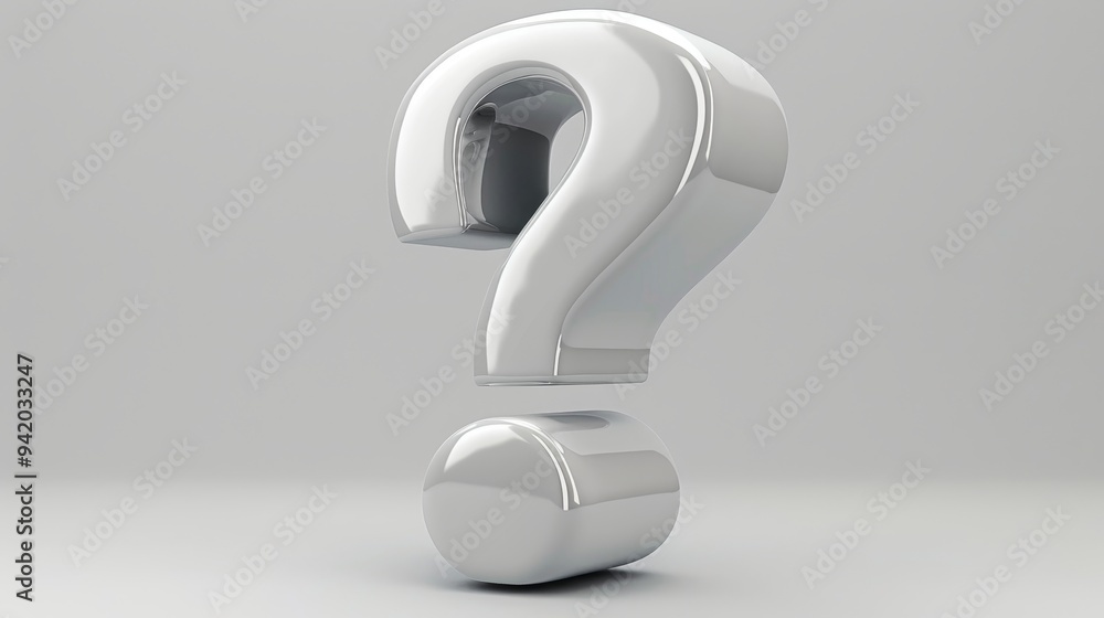 Question mark against a white background, visually intriguing and minimalist, designed to provoke thought and curiosity. Question mark against a white background, visually intriguing and minimalist, designed to provoke thought and curiosity.