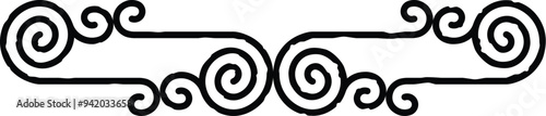 Celtic Curved Spiral Lines Border, Header, Footer