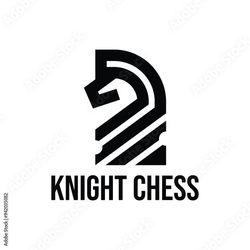 knight chess minimalist logo design
