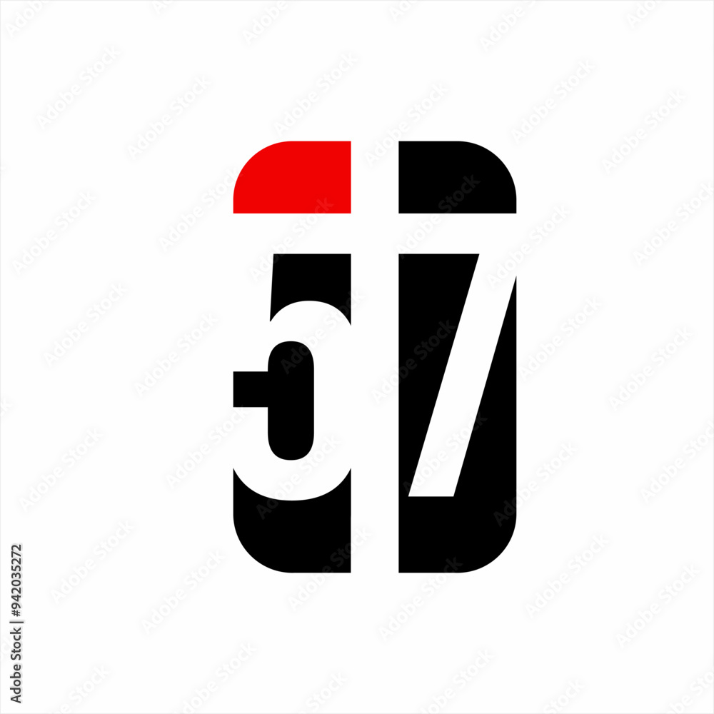 Number 57 logo design with a cross in the negative space. Number 57 logo design with a cross in the negative space.