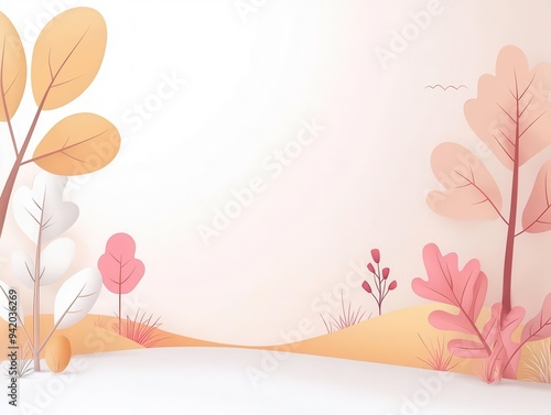 Chill in the air with morning dew, autumnal vibe with space for text, illustration photo