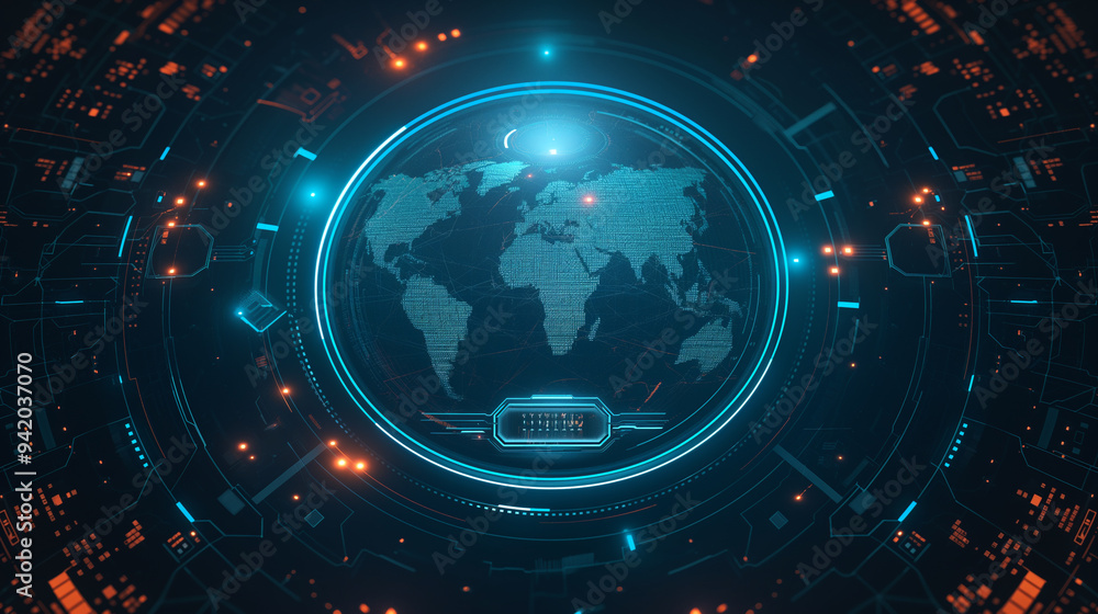 Fototapeta premium earth observation by new technology
