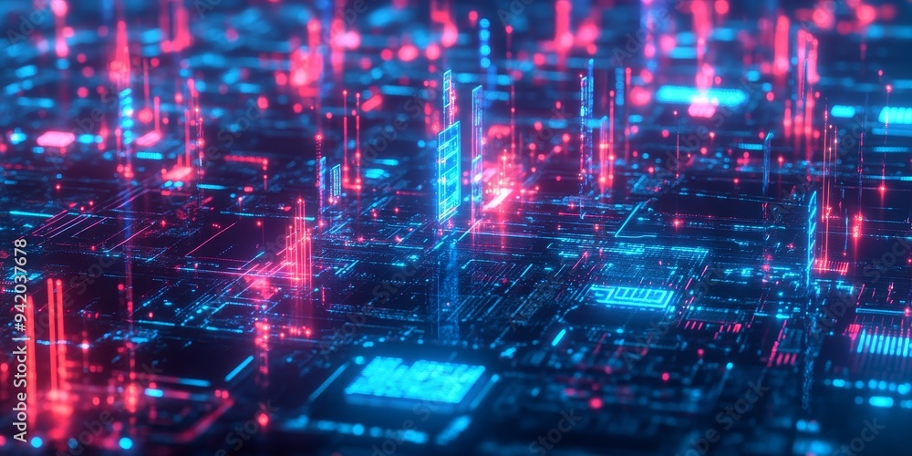 Cyber security hub, filled with glowing holographic security protocols, surrounded by complex digital data streams and encryption codes Cyber security hub, filled with glowing holographic security protocols, surrounded by complex digital data streams and encryption codes