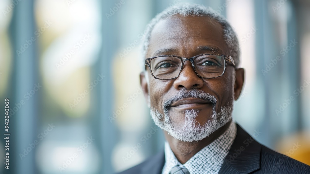 Distinguished elderly man with glasses and short gray hair, dressed in a patterned shirt and suit jacket, exuding confidence and wisdom in an indoors background. Distinguished elderly man with glasses and short gray hair, dressed in a patterned shirt and suit jacket, exuding confidence and wisdom in an indoors background.
