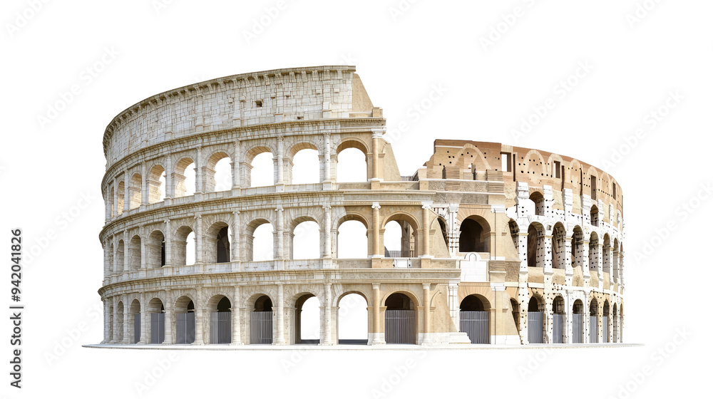 Fototapeta premium Colosseum in Rome Isolated on PNG Background