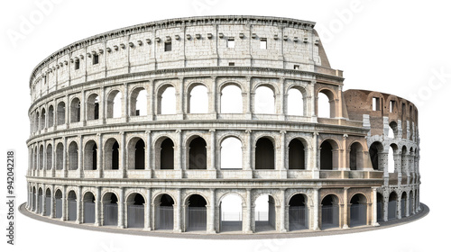 Colosseum in Rome Isolated on PNG Background