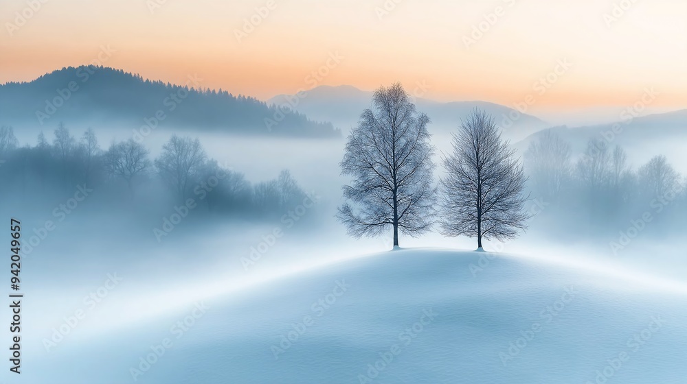 trees field mountain background magical white fog inspiring icy cold pale silent atmosphere vapor twin souls holding intimately princess backdrop reduced visibility effects trees field mountain background magical white fog inspiring icy cold pale silent atmosphere vapor twin souls holding intimately princess backdrop reduced visibility effects