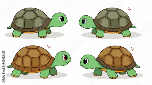 Cartoon-Schildkröten in verschiedenen Farben
