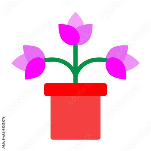 Cyclamen Vector Flat Icon Design