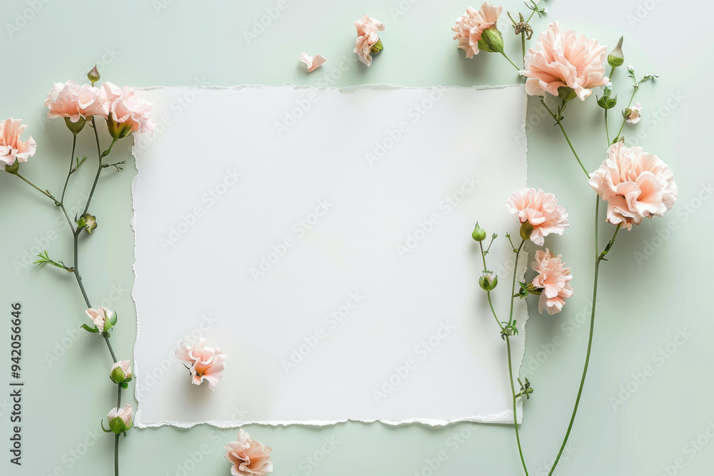 Floral Frame with White Paper. Floral Frame with White Paper.