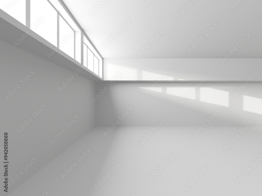 Fototapeta premium Abstract light corridor interior. Futuristic architecture background