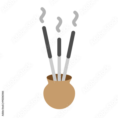Agarbatti (Incense) Vector Flat Icon Design
