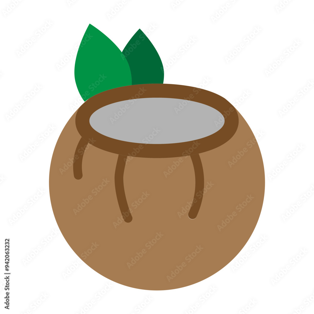 Coconut Vector Flat Icon Design Coconut Vector Flat Icon Design