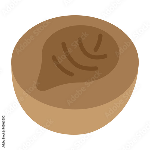 Cow Dung Diya Vector Flat Icon Design