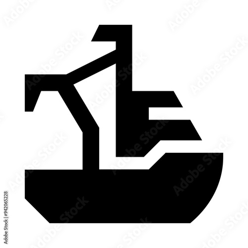 Fishing Trawler Boat Solid Icon