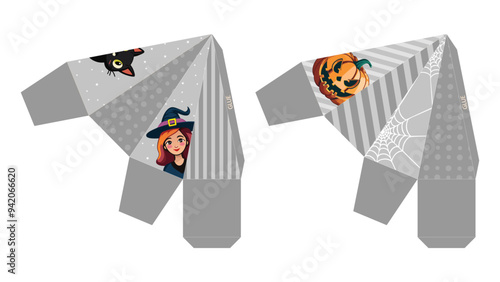 Cute triangular boxes Halloween souvenirs and gifts. see more in our profile
